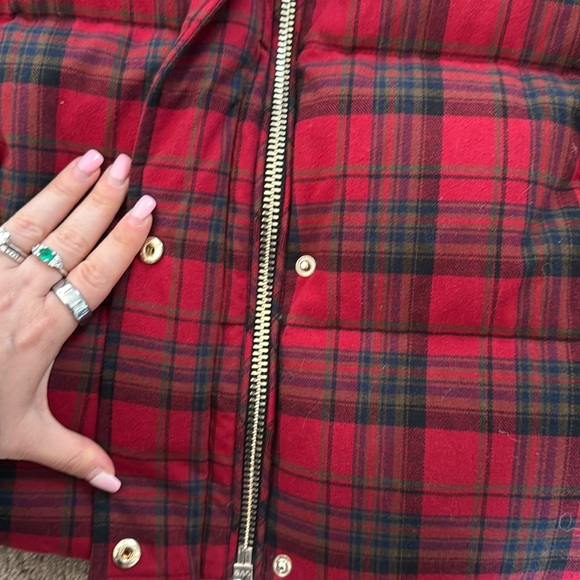 NB Series by Nicole Benisti Red and Black Plaid Puffer Jacket - Picture 9 of 13
